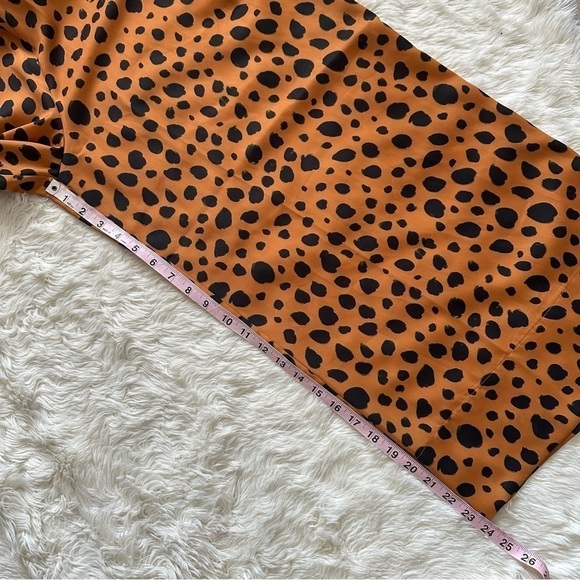 Rhode Jumpsuit Blake Long Sleeve Wide Leg Satin Leopard Cheetah Print L NWT New - Picture 13 of 15